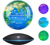 Dracarys Magnétique Lévitation Flottant Globe, 15cm Globe | Tournant avec des lumières LED Carte du Monde, Anti-gravité Globe pour Cadeau, Décoration de bureau à domicile