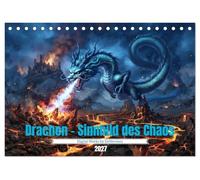Drachen - Sinnbild des Chaos (Tischkalender 2027 DIN A5 quer), CALVENDO Monatskalender: Imposante Bestien
