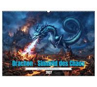 Drachen - Sinnbild des Chaos (Wandkalender 2027 DIN A2 quer), CALVENDO Monatskalender: Imposante Bestien