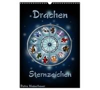 Drachen-Sternzeichen (Wandkalender 2026 DIN A3 hoch), CALVENDO Monatskalender: Niedlicher Drachen - Sternzeichenkalender aus dem Reich der Astrologie.