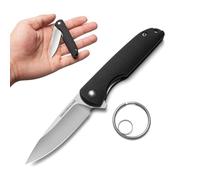 DRACHENADER Couteau à une main Petit couteau Couteau pliant Petit porte-clés EDC Flipper, noir