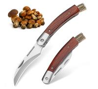 DRACHENADER Outil à Champignons N-1, couteau pliant avec pinceau, manche bois, idéal pour cueillette de champignons