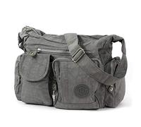 DrachenLeder Dames Sac à bandoulière Sac à Main 30x12x22 Nylon Gris OTJ205K Une Offre de IMPPAC
