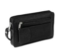 DrachenLeder Sac de Poignet Noir Cuir Véritable Homme Portable OTJ502S