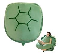 Dracqwn Oreiller Portable en Carapace De Tortue for Adulte, Oreiller De Corps Lesté en Carapace De Tortue for Soulager L'anxiété Et Guérir Les Chagrins(Color:B Green,Size:80Cm/31.5in Kid)