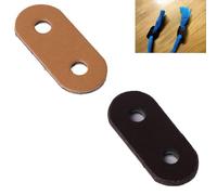 DraCra Lot de 12 bloqueurs de cordon de serrage à deux trous en cuir pour veste décontractée, sweat à capuche, vêtements, pantalons, manteaux, taille ouverte, sac à dos, marron et noir