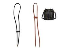 DraCra Lot de 2 cordons de serrage de rechange amovibles en cuir pour sac à main vintage Petit Noe NM BB GM Marron + noir