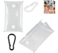 DraCra Lot de 2 pochettes transparentes avec 2 mousquetons latéraux pour bijoux, clés, rouge à lèvres, écouteurs