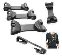 DraCra Lot de 5 sangles de poitrine avec cordon de serrage pour sac de sport, sac de sport, sac de plage, sac à dos, noir, 64 * 24 mm