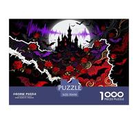 Dracula château et Rose Puzzle en Bois Imperméable DIY Puzzles De 1000 Pièces pour Adultes Cadeaux Amusant Jeux De Stimulants