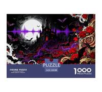 Dracula château et Rose Puzzle en Bois Imperméable DIY Puzzles De 1000 Pièces pour Adultes Cadeaux Défi Et Casse-tête De Décoration pour La Maison