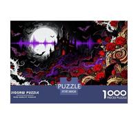 Dracula château et Rose Puzzle en Bois Imperméable DIY Puzzles De 1000 Pièces pour Adultes Coloré De Décoration pour La Maison