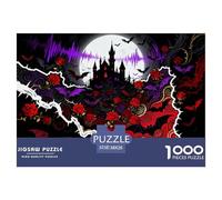 Dracula château et Rose Puzzle en Bois Imperméable DIY Puzzles De 1000 Pièces pour Adultes Coloré De Décoration pour La Maison