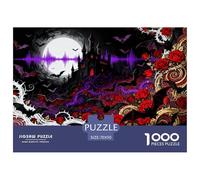 Dracula château et Rose Puzzle en Bois Imperméable DIY Puzzles De 1000 Pièces pour Adultes Coloré Jeux Éducatifs