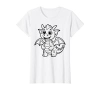 Dracula Dragon Bébé à colorier et à Peindre soi-même T-Shirt Graphique avec Valeur, Femme, Blanc, M