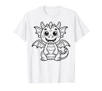 Dracula Dragon Bébé à colorier et à Peindre soi-même T-Shirt Graphique avec Valeur, Homme, Blanc, M
