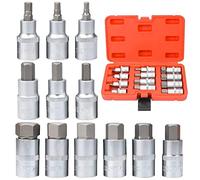 Drado 12pcs Embouts de Tournevis Allen Hex Socket Set 1/2" Premium S2 Alloy Steel Jeu de douilles en alliage d'acier, 5-22 mm