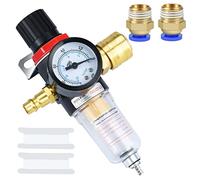 Drado Détendeur d'air comprimé, filtre à air, régulateur de pression 1/4 BPS avec séparateur d'eau, raccords rapides allemands et manomètres