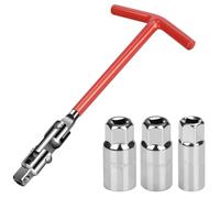Drado Jeu de 4pcs Clés à Bougie d'allumage/Clé à Bougie, clé à Douille à poignée en T 16 mm/18 mm/21 mm Universelle pour Voiture et Moto(Rouge)
