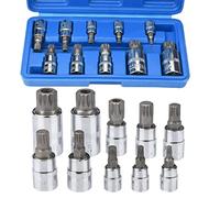 drado Jeu de Douille XZN 10 pièces Lot de douilles multiples M4 / M5 / M6 / M8 / M9 / M10 / M12 / M14 / M16 / M18, Douille Torx Male