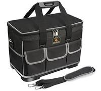 Drado Organiseur de sac à outils de 40,6 cm avec fond rigide, grand sac à outils étanche avec base moulée en ABS, sac d'électricien professionnel à large ouverture