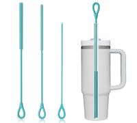 Drado Silicone Goupillon Paille, Pliable Réutilisable Goupillon, pour Lavage Pailles en INOX/Verre/Métal/Smoothie Gobelets, Poigné Antidérapante, Intérieur en Inoxydable, Bleu(3+6+9 mm)