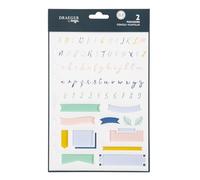 Draeger by Toga - Pochoirs Alphabet pour Bullet Journal - Plastique Transparent - 15 x 28 cm