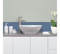 - Stickers croix blanches sur fond bleu 15 x 15 cm (Lot de 6)