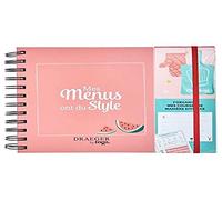 Draeger - Kit Menu Planner - J'organise mes Courses et mes Menus - Bloc Notes + Enveloppe de Rangement + Fiches détachables - Couverture Rigide, Fermeture Élastique
