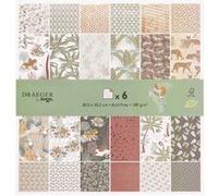 Toga by DRAEGER PARIS - Papier scrapbooking Safari - Lot de 6 feuilles de papier imprimé recto/verso - 12 Designs différents - Format 30,5 x 30,5 cm - Grammage 180 g/m² - Papier certifié FSC®