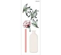 Draeger Paris - Sticker Mural Vase et Fleurs Rose Clair