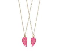 Draeger - Lot de 2 Colliers Best Friends A Partager - Une Moitié de Coeur sur Chaque Collier - Bijoux Fantaisie - Collier d'Amitié pour 2 et Partager Vos Sentiments