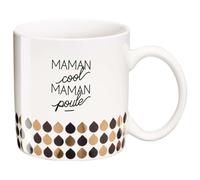 Draeger - Mug Original - Tasse À Thé à Offrir en Cadeau à Vos Proches - Tasse À Café en Porcelaine Fine - 350 ML 8 cm de diamètre x 8,5 cm de Hauteur Maman Cool Maman Poule