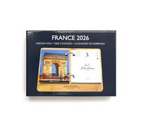 DRAEGER PARIS 1886 - Agenda sur Socle 20x15 cm 2026 - Thème France - 12 Mois - Vue Jour ou Semaine - Papier FSC de Qualité pour Écriture Confortable - Illustrations Détachables Élégantes