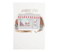 DRAEGER PARIS 1886 - Carte de Vœux Écologiques Joyeuses Fêtes - Design Variés: Noël, Sapin, Neige - Or à Chaud & Paillettes - 12x17 cm - Fabriqué en Angleterre - Enveloppe Incluse - Papier FSC®