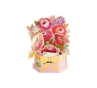 DRAEGER PARIS 1886 - Carte Pop Up 3D Decorative Pivoines - Carte Voûtes en Relief - Message Personnalisé Inclus - Enveloppe 18x11,5cm - Élégance et Tradition Depuis 1886