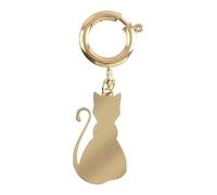 DRAEGER PARIS 1886 - Charm Chat Doré en Acier Inoxydable - Accessoire Personnalisable pour Portefeuille, Sac ou Porte-clés - Cadeau Chic et Tendance - Livré en Boîte Élégante - Dimensions : 2 x 1,5 cm