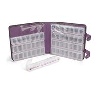 DRAEGER PARIS 1886 CM02 Coffret de Rangement avec 56 casiers, Suédine, Violet, 24 x 23 x 7 cm