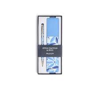 DRAEGER Paris 1886 - Coffret Stylo Tactile & Étui - Stylo à Embout Tactile pour écrans + étui pour 2 stylos en matière recyclée - Idée Cadeau élégante et Pratique - Fleurs Bleu