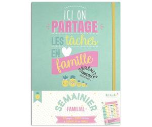 DRAEGER PARIS 1886 Happy Days Kit de Papèterie-Semainier Familial, Papier, Vert Menthe, non applicable