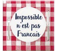 DRAEGER PARIS 1886 - Magnet Aimanté 6,5x6,5cm - Citation Inspirante Impossible n'est Pas Français - Décoration Réfrigérateur & Tableau - Cadeau Motivant pour Ambitieux & Optimistes