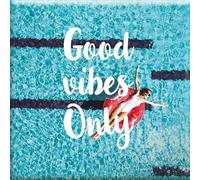DRAEGER PARIS 1886 - Magnet Aimanté 6,5x6,5cm Good Vibes Only - Décoration Positive pour Maison et Bureau - Accessoire Original pour Diffuser Sérénité et Optimisme - Idée Plaisir Anniversaire