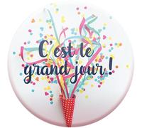 DRAEGER PARIS 1886 - Magnet Aimanté C'est Le Grand Jour - Idéal pour Mariage, Anniversaire, Examen - Déco Frigo & Surface Métallique - Cadeau Inspirant Dimensions 6,5 x 6,5 cm