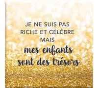 DRAEGER PARIS 1886 - Magnet Aimanté Décoratif 6,5 x 6,5 cm - Mes Enfants sont des Trésors - Cadeau Symbolique et Tendre pour Réfrigérateur - Idée Cadeau Famille - Accessoire Maison Réussi
