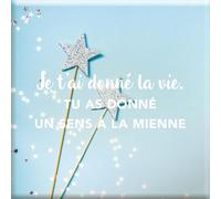 DRAEGER PARIS 1886 - Magnet Aimanté Décoratif 6,5x6,5cm - Je t'ai donné la Vie, tu as donné Un Sens à la mienne - Cadeau Émotionnel Parentaux - Idéal Réfrigérateur & Supports Métalliques