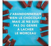 DRAEGER PARIS 1886 - Magnet Aimanté Décoratif Frigo - J'abandonnerais Bien Le Chocolat - Accessoire Amusant de Cuisine - Cadeau Original pour Amateurs de Chocolat - Dimensions : 6,5 x 6,5 cm
