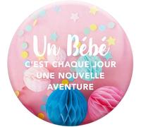 DRAEGER PARIS 1886 - Magnet Aimanté Décoratif - Un Bébé C'est Chaque Jour Une Nouvelle Aventure - Cadeau Unique Parentalité - Décoration Réfrigérateur - Dimensions 6,5x6,5cm - Cadeaux Famille
