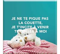 DRAEGER PARIS 1886 - Magnet Aimanté Humour Je Ne Te Pique Pas la Couette - Cadeau Original - Décoratif et Pratique - 6,5 x 6,5 cm - Idée Cadeau Famille