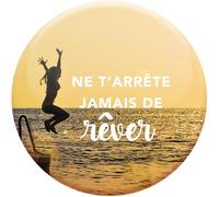 DRAEGER PARIS 1886 - Magnet Aimanté Inspirant - Ne t'arrête Jamais de Rêver - Décoration Motivationnelle pour Maison ou Bureau - Dimensions 6,5 x 6,5 cm - Idéal pour Encourager et Inspirer