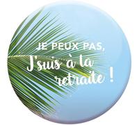 DRAEGER PARIS 1886 - Magnet Aimanté Rond Retraite - Humour et Liberté - Cadeau Original Retraité - Frigo & Tableau - Idéal pour départ à la Retraite - Dimensions 6,5x6,5cm